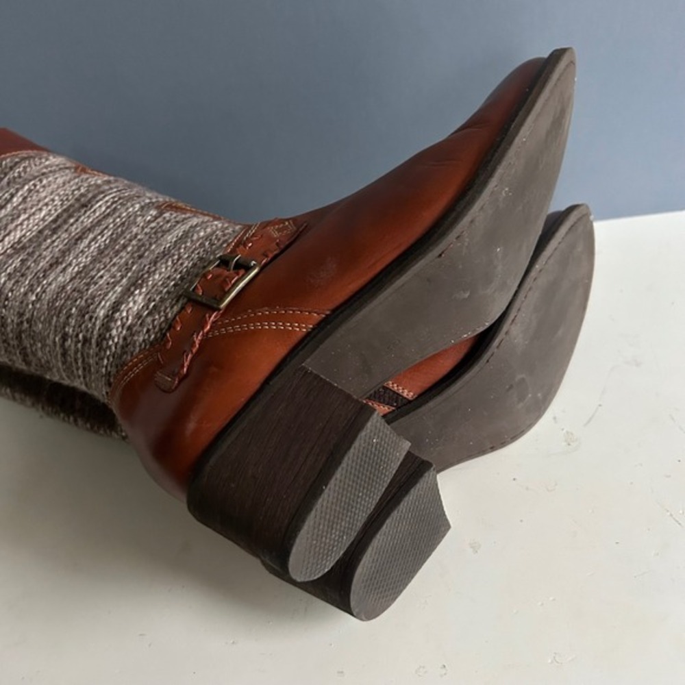 Anthropologie Fortress of Inca Boots Size 8 Western Leather Woven Patchwork Peru - Picture 10 of 12